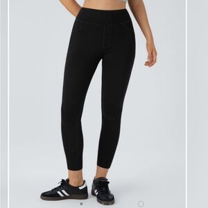 Halara Flex High Waisted Back Side Pocket Stretchy Knit Denim Casual Legging NWT